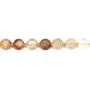 Quartz rutile doré rond plat facetté 8mm x 38cm
