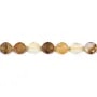 Quartz Hématoïde jaune rond plat facetté 8mm x 38cm