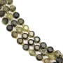 Grenat vert rond plat facetté 8mm x 38cm