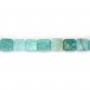 Amazonite bleu, de forme carré facette 6mm x 39cm