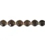 Quartz Fumé rond plat facetté 8mm x 38cm