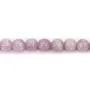Kunzite de couleur violette, de forme ronde, 8mm x 39cm