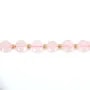 Quartz rose rond plat facetté 8mm x 38cm