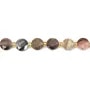 Bois Pétrifié (Fossilisé) rond plat facetté 8mm x 38cm