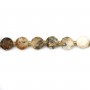 Opale Dendritique rond plat facetté 8mm x 38cm
