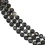 Schwarze gestreifte facettierte flache runde Achatperlen 8mm x 38cm (41 Stück)