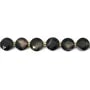 Black banded flat faceted round 8mm x 38cm Agate (41 pieces)
