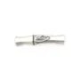 Gebogener Bambusrohrperle 6x25mm - 925er Silber mit Niello x 1 Stück