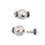 Fermoir à clipser strass rond 12x17mm - oxyde de zirconium & Argent 925 rhodié x 1pc