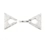 Fermoir à clipser strass triangle 23x40mm - oxyde de zirconium & Argent 925 rhodié x 1pc
