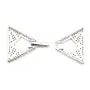 Fermoir à clipser strass triangle 23x40mm - oxyde de zirconium & Argent 925 rhodié x 1pc