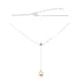 Catena a maglia forzata con asta per perla semiforata - Argento 925 rodio x 40cm