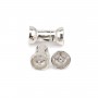 Clasp to clip tube 8x14mm - Rhodium-plated 925 Silver x 1pc
