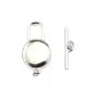 Clasp T Toggle mother-of-pearl clover 11x18mm - Sterling Silver x 1pc
