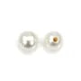 Perle de culture d'eau douce, semi-percée, blanche, ronde, 2.5-3mm x 2pcs