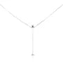 Catena a maglia forzata con asta per perla semiforata - Argento 925 rodio x 40cm