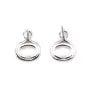Orecchino a perno per cabochon ovale 6x8mm - Argento 925 Rodiato x 2 pezzi