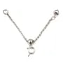 Adjustable heart extension chain with a 5mm clasp - Rhodium-plated 925 Silver x 1pc