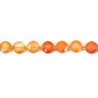 Carnelian flat faceted round beads 8mm x 38cm