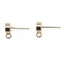 Flat round ear stud to decorate 6mm - Gold x 2pcs