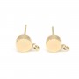 Flat round ear stud to decorate 6mm - Gold x 2pcs