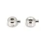 Crushed round bead 3mm - Rhodium-plated 925 Silver x 2pcs