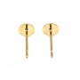 Clou d'oreille soporte para cabujón redondo de 5mm - Dorado x 4 unidades