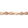 Mondstein orange oliv facettiert 6x8mm x 39cm