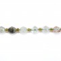 Faceted Olive Phantom Quartz 6x8mm x 39cm