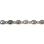 Faceted olive Labradorite 6x8mm x 39cm