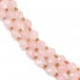 Quartzo rosa facetado em forma de azeitona 6x8mm x 39cm