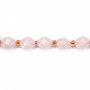 Quartz rose olive facetté 6x8mm x 39cm