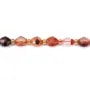 Quartz Hématoïde rouge (Quartz feu) olive facetté 6x8mm x 39cm