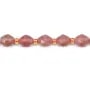 Quarzo fragola oliva sfaccettato 6x8mm x 39cm
