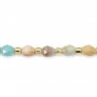 Amazonite multicolore oliva sfaccettata 5x6mm x 38cm (48 pezzi)