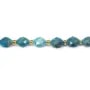 Olivgrüner facettierter Apatit 5x6mm x 38cm (48 Stück)