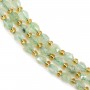 Faceted olive green prehnite 5x6mm x 39cm (51 pieces)
