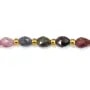 Faceted olive-shaped Ruby Sapphire 5x6mm x 39cm (48 pieces)