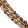 Pierre de lune multicolore noir olive facetté 5x6mm x 39cm (50pcs)