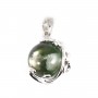 Bélière ondulata per perla semi forata (8mm) - 18mm - Argento 925 rodio x 1pz