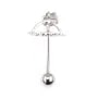 Bail crown for fully drilled pearl (10mm) - 23mm - Rhodium plated 925 Silver x 1pc