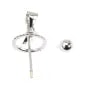 Bail crown for fully drilled pearl (10mm) - 23mm - Rhodium plated 925 Silver x 1pc
