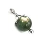 Bail crown for fully drilled pearl (10mm) - 23mm - Rhodium plated 925 Silver x 1pc