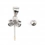 Asola a fiore per perla completamente forata (10mm) - 23mm - Argento 925 rodio x 1pz