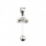 Asola a fiore per perla completamente forata (10mm) - 23mm - Argento 925 rodio x 1pz