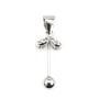 Bail flower for fully drilled bead (8mm) - 20mm - Rhodium plated 925 Sterling Silver x 1pc