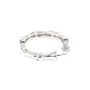 Anillo de hueso ajustable doble semi perforado - Plata 925 rodinada x 1ud