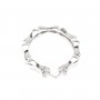 Anello Os regolabile doppio semi percé - Argento 925 rodio x 1pc