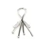 Bélière griffe pour perle semi percée 20mm - Argent 925 rhodié x 1pc