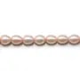 Perle di acqua dolce coltivate, color salmone, ovali, 5-7mm x 40cm